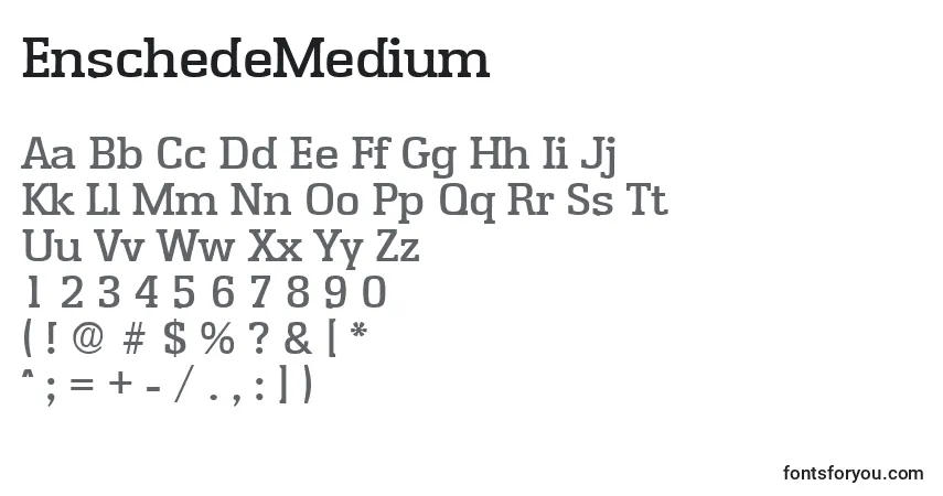 Czcionka EnschedeMedium – alfabet, cyfry, specjalne znaki