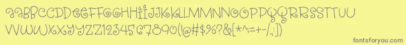 StrawberryGossipDemo-Schriftart – Graue Schriften auf gelbem Hintergrund