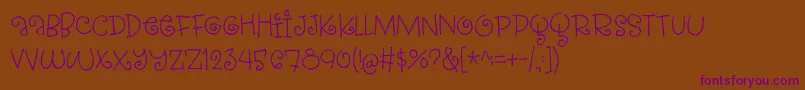 Weitere Informationen zur StrawberryGossipDemo-Schriftart StrawberryGossipDemo-Schriftart – Violette Schriften auf braunem Hintergrund