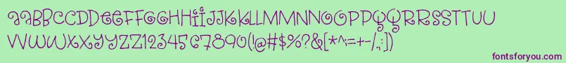 StrawberryGossipDemo Font – Purple Fonts on Green Background