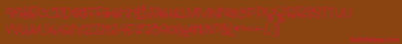 StrawberryGossipDemo-Schriftart – Rote Schriften auf braunem Hintergrund