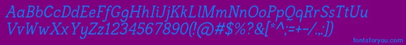 FrontenacItalic Font – Blue Fonts on Purple Background