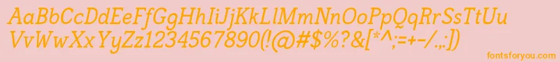 FrontenacItalic Font – Orange Fonts on Pink Background