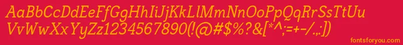 FrontenacItalic Font – Orange Fonts on Red Background