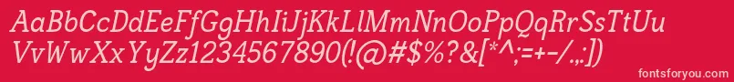 FrontenacItalic Font – Pink Fonts on Red Background