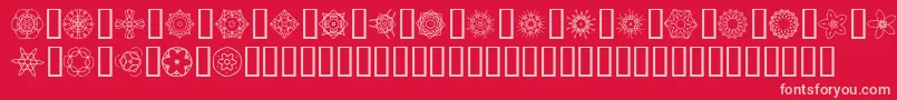 Fonte JiKaleidoscopeBats2 – fontes rosa em um fundo vermelho