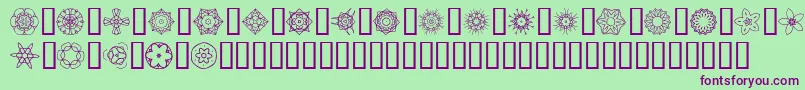 JiKaleidoscopeBats2 Font – Purple Fonts on Green Background