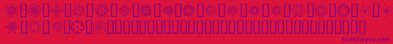 Шрифт JiKaleidoscopeBats2 – фиолетовые шрифты на красном фоне