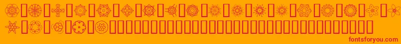 JiKaleidoscopeBats2 Font – Red Fonts on Orange Background