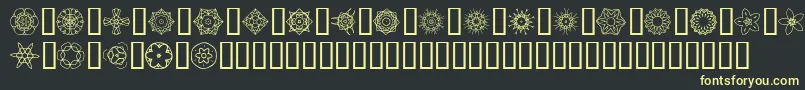 JiKaleidoscopeBats2 Font – Yellow Fonts on Black Background