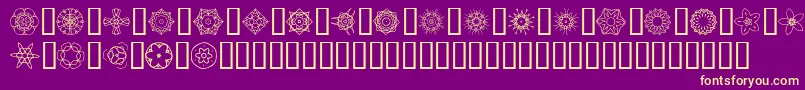 JiKaleidoscopeBats2 Font – Yellow Fonts on Purple Background