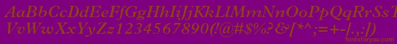 PlantinMtSemiBoldItalic Font – Brown Fonts on Purple Background