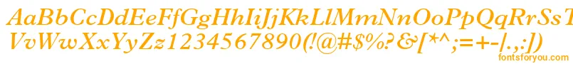 フォントPlantinMtSemiBoldItalic – 白い背景にオレンジのフォント