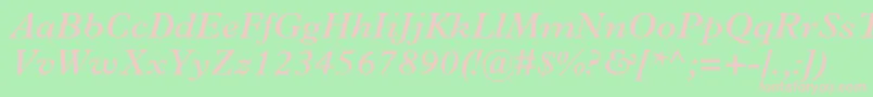 PlantinMtSemiBoldItalic Font – Pink Fonts on Green Background