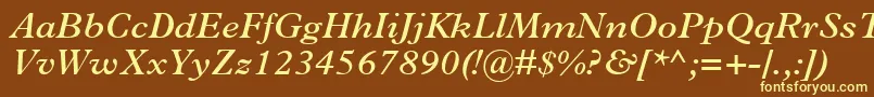 Шрифт PlantinMtSemiBoldItalic – жёлтые шрифты на коричневом фоне