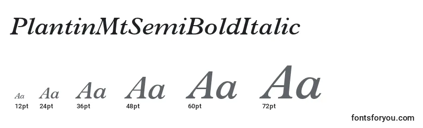 Размеры шрифта PlantinMtSemiBoldItalic