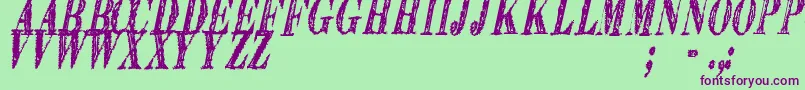 Fonte ExtrangerSolTfb – fontes roxas em um fundo verde
