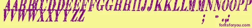 ExtrangerSolTfb-Schriftart – Violette Schriften auf gelbem Hintergrund