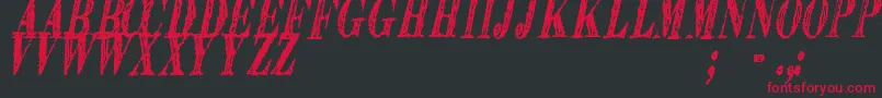 フォントExtrangerSolTfb – 黒い背景に赤い文字
