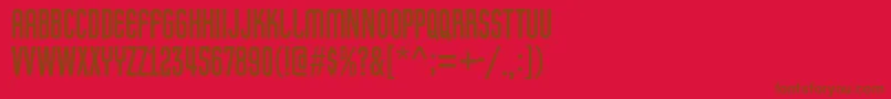 フォントPretender – 赤い背景に茶色の文字