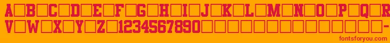 AthleticRegular Font – Red Fonts on Orange Background