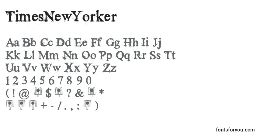 A fonte TimesNewYorker – alfabeto, números, caracteres especiais