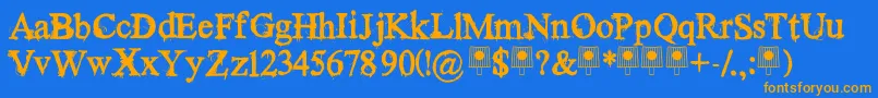 TimesNewYorker Font – Orange Fonts on Blue Background