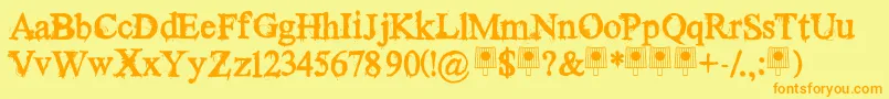 fuente TimesNewYorker – Fuentes Naranjas Sobre Fondo Amarillo