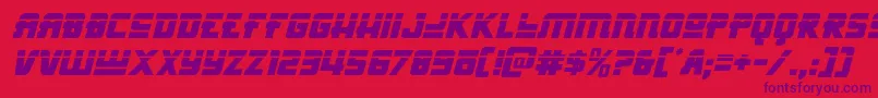 Hongkonghustlelaserital-Schriftart – Violette Schriften auf rotem Hintergrund