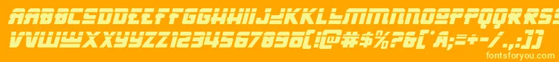Hongkonghustlelaserital Font – Yellow Fonts on Orange Background