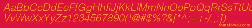 HelveticaLtLightOblique Font – Orange Fonts on Red Background