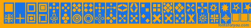 Squarethings Font – Blue Fonts on Orange Background