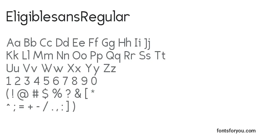 Schriftart EligiblesansRegular – Alphabet, Zahlen, spezielle Symbole