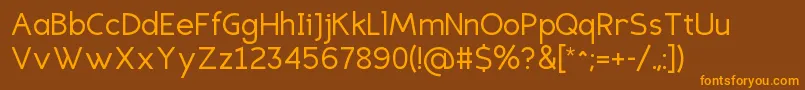 EligiblesansRegular Font – Orange Fonts on Brown Background