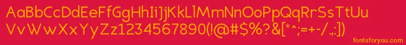 EligiblesansRegular Font – Orange Fonts on Red Background