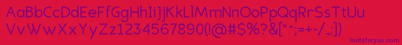 EligiblesansRegular-Schriftart – Violette Schriften auf rotem Hintergrund