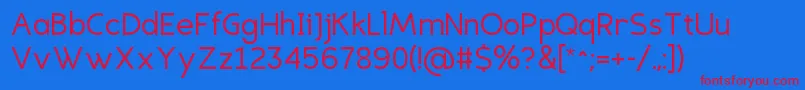 EligiblesansRegular Font – Red Fonts on Blue Background