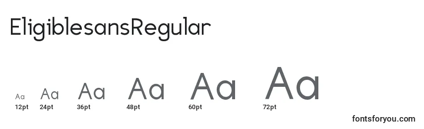 Размеры шрифта EligiblesansRegular
