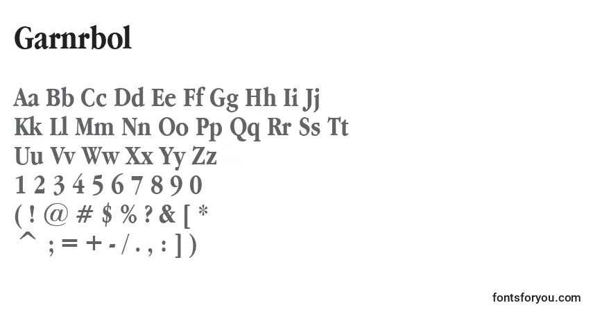 Шрифт Garnrbol – алфавит, цифры, специальные символы