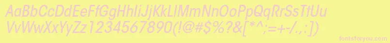 Więcej informacji o czcionce ItcavantgardestdMdcnobl Czcionka ItcavantgardestdMdcnobl – różowe czcionki na żółtym tle