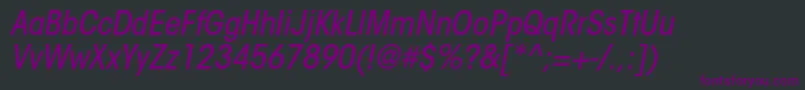 Czcionka ItcavantgardestdMdcnobl – fioletowe czcionki na czarnym tle