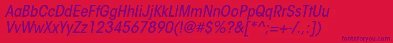ItcavantgardestdMdcnobl Font – Purple Fonts on Red Background