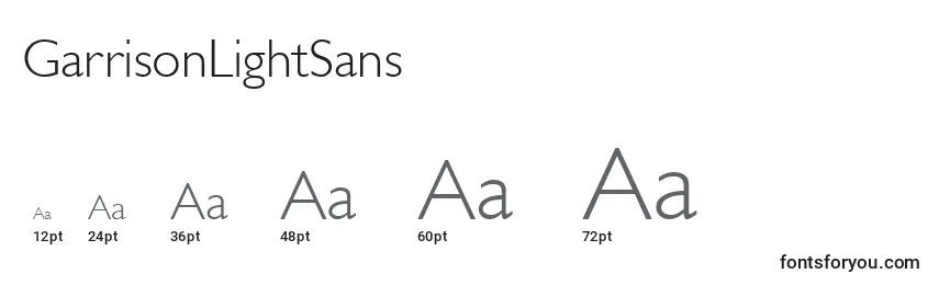 GarrisonLightSans Font Sizes