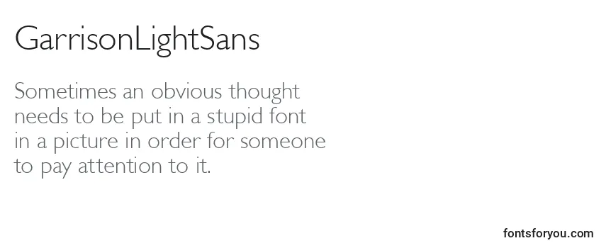 Review of the GarrisonLightSans Font