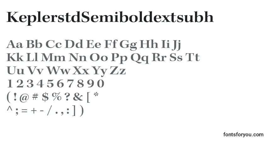 KeplerstdSemiboldextsubh-fontti – aakkoset, numerot, erikoismerkit