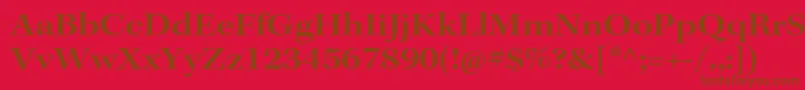 KeplerstdSemiboldextsubh-Schriftart – Braune Schriften auf rotem Hintergrund