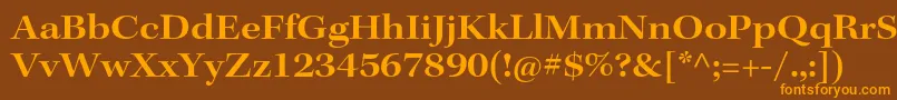 KeplerstdSemiboldextsubh-Schriftart – Orangefarbene Schriften auf braunem Hintergrund