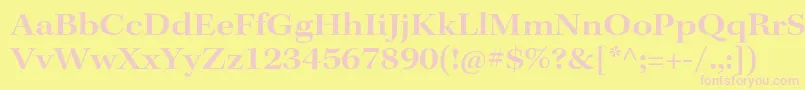 Czcionka KeplerstdSemiboldextsubh – różowe czcionki na żółtym tle