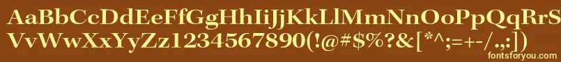 KeplerstdSemiboldextsubh-fontti – keltaiset fontit ruskealla taustalla