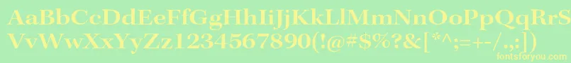 フォントKeplerstdSemiboldextsubh – 黄色の文字が緑の背景にあります